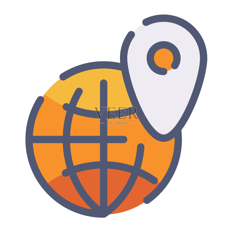SEO互联网地球定位图标图标素材
