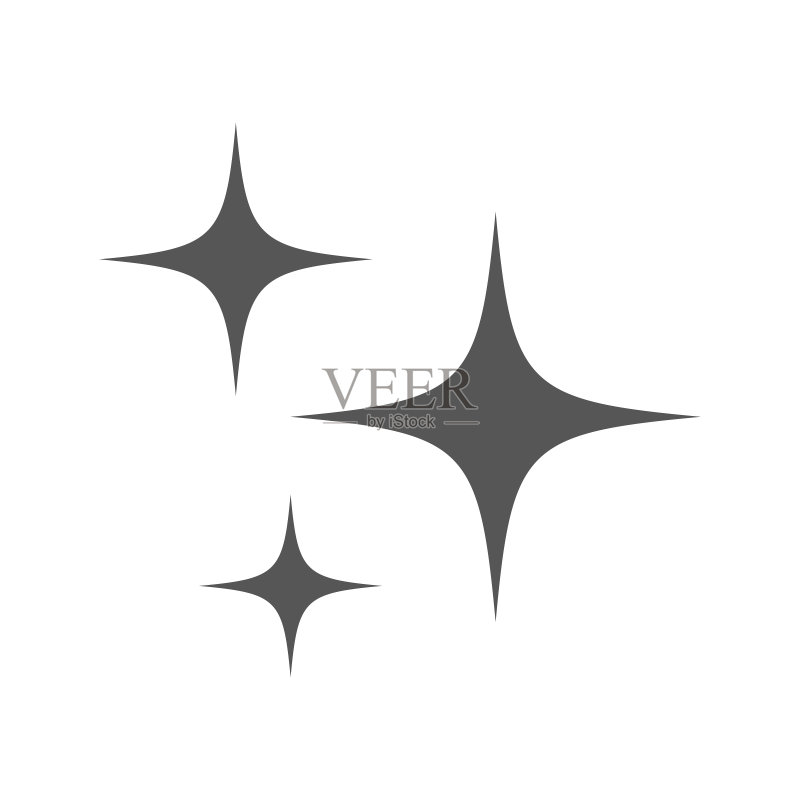 星星闪耀图标，闪闪发光的星光图标素材