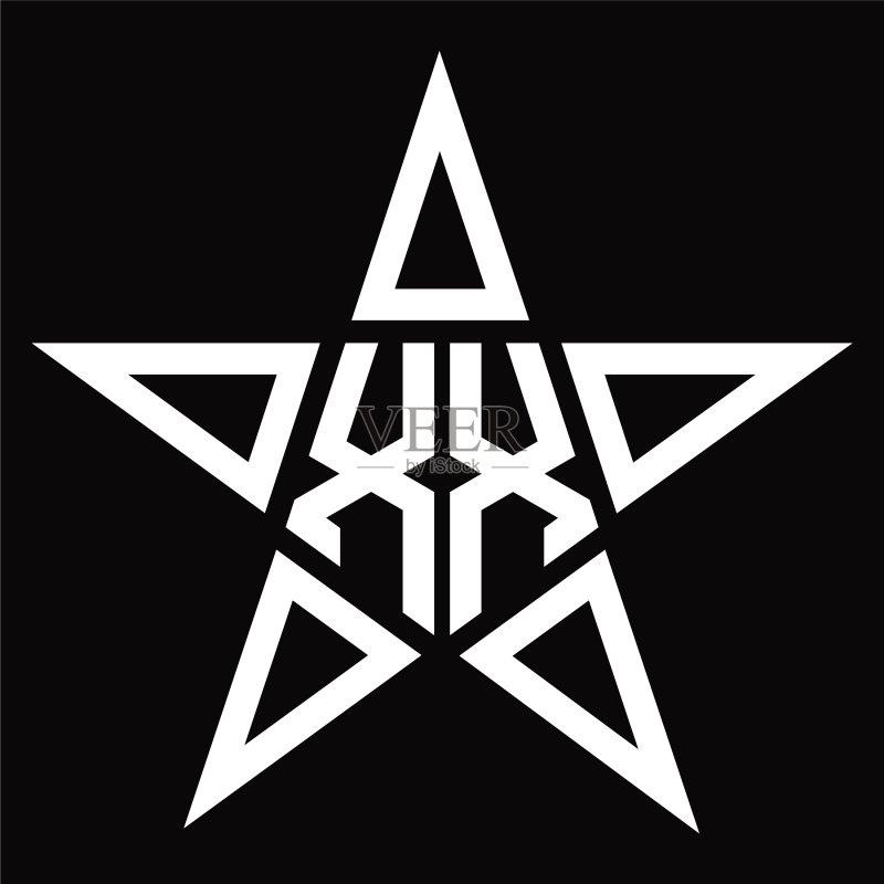 XX标志星星形状设计模板图标素材