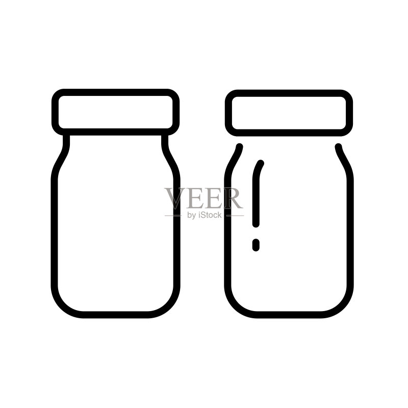 玻璃罐矢量图标轮廓标志图标素材