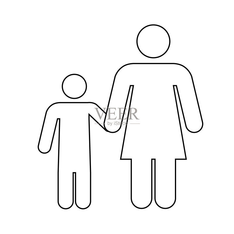 母子图标 动态生活方式图标素材