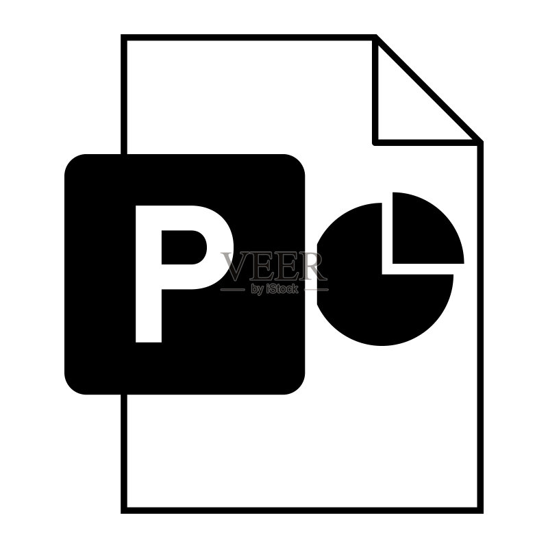 PPT演示文件图标的现代扁平设计图标素材