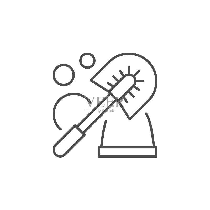清洁马桶线条轮廓图标图标素材