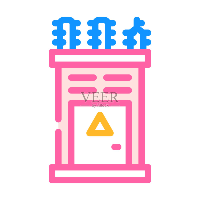 电力变压器彩色图标矢量图图标素材