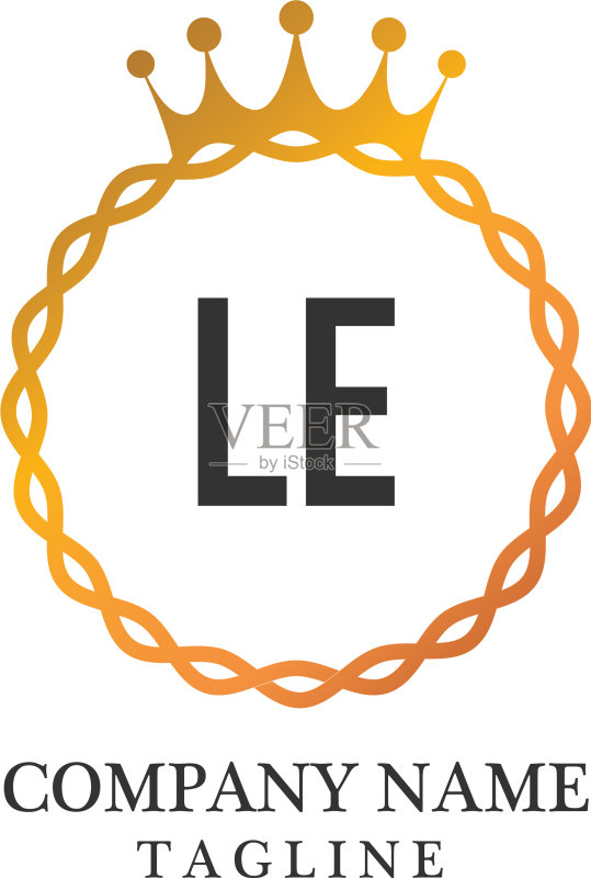 字母LE优雅logo设计模板图标素材