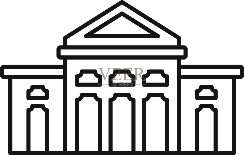 大教堂观光图标轮廓样式图标素材