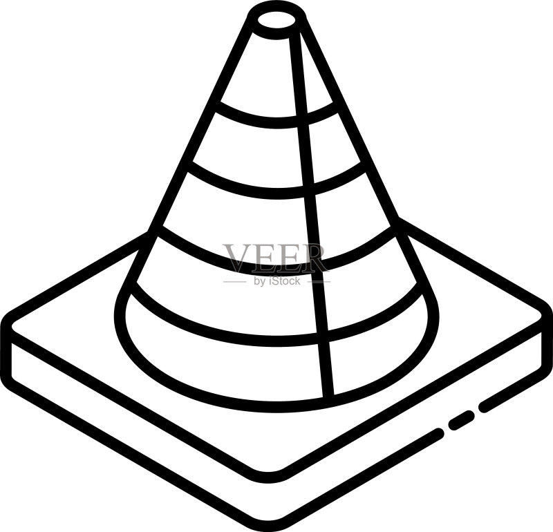 锥形交通路标图标素材