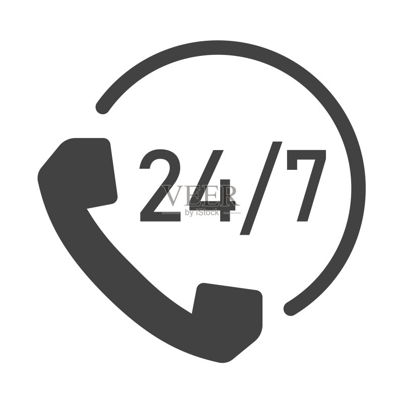 单色24/7支持图标图标素材
