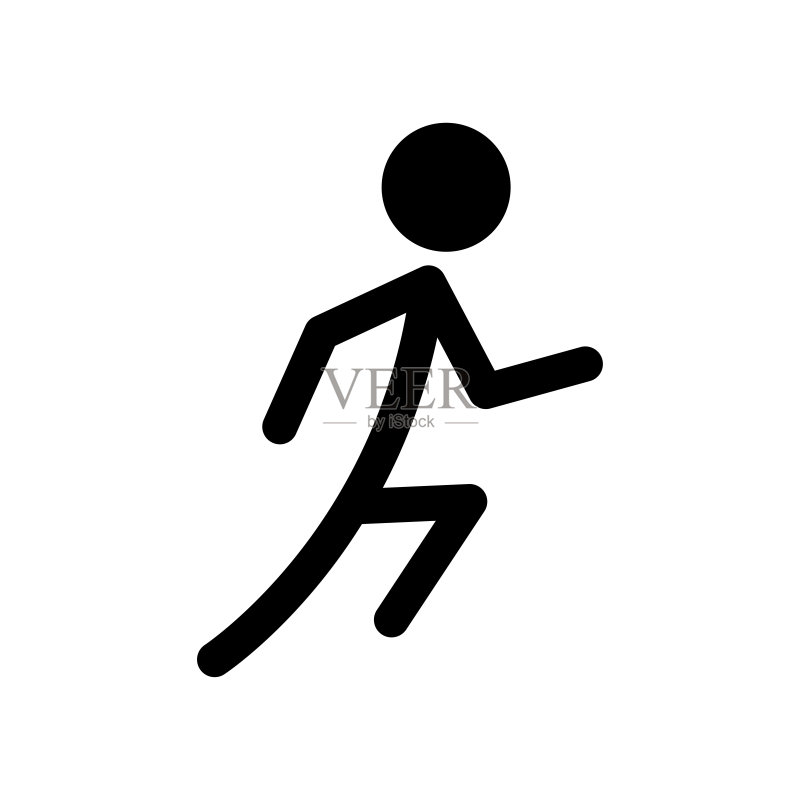人们图标，奔跑符号，人们剪影，手绘图标图标素材