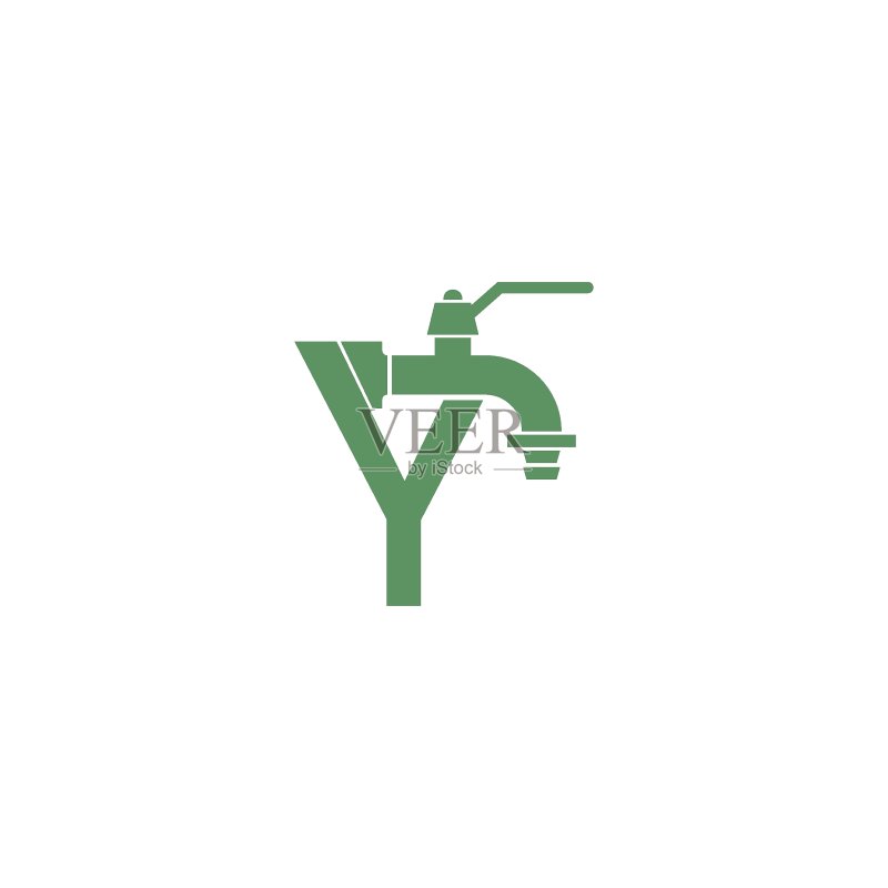 带有字母Y标志设计矢量的水龙头图标图标素材