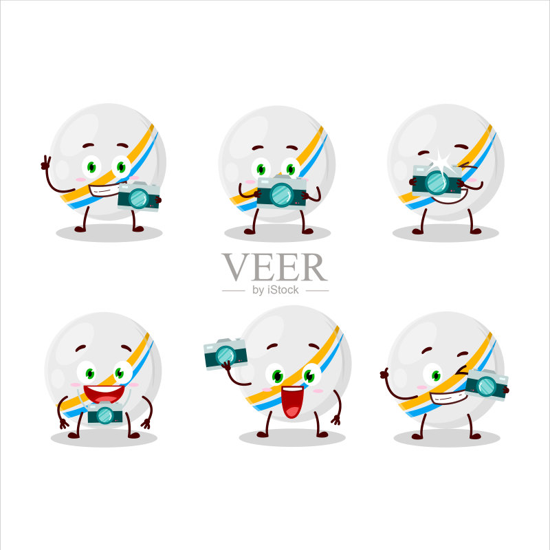 摄影师职业与白色条纹大理石图标素材