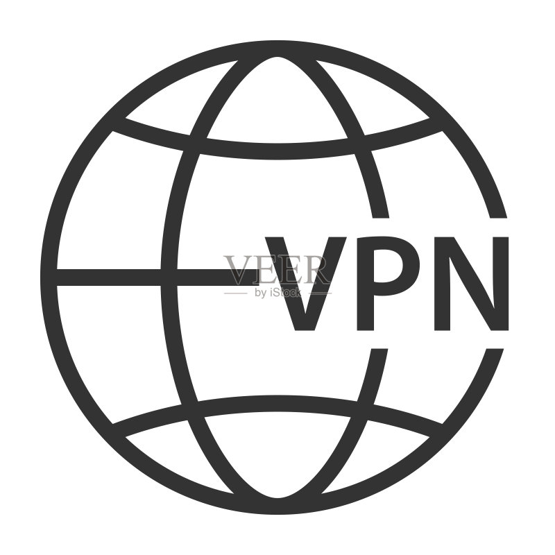 VPN矢量图标。虚拟专用网络标志。互联网安全连接概念。保护机密信息。用于网站、应用程序、用户界面的VPN符号。图标素材