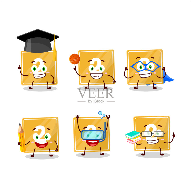 积木玩具卡通学生形象图标素材