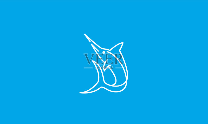 线条旗鱼Logo标志图标设计图标素材