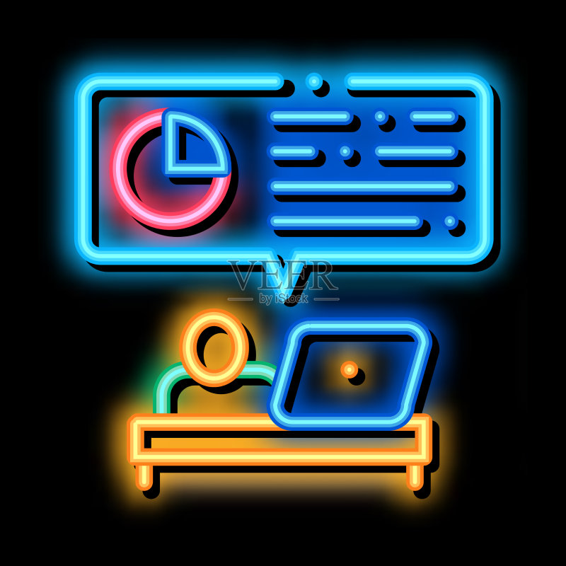 统计员助理工作霓虹灯图标图标素材