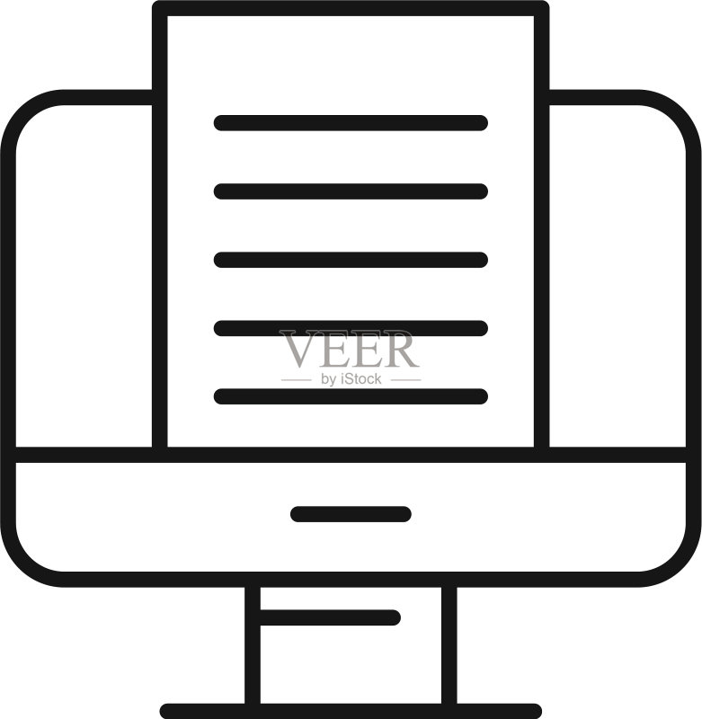 家庭办公室文档图标轮廓样式图标素材
