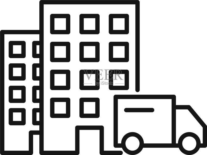 家庭配送图标轮廓样式图标素材