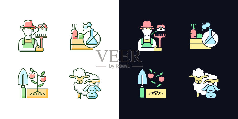 农场工作主题RGB颜色图标图标素材