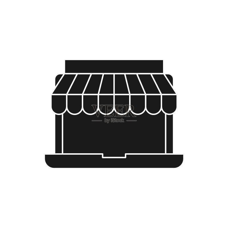 在线商店图标设计现代网上购物图标素材