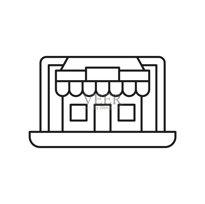在线商店图标设计现代网上购物图标素材