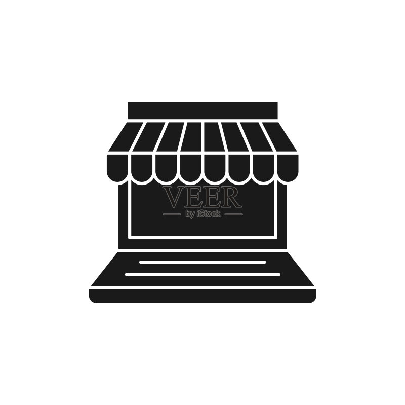 在线商店图标设计现代网上购物图标素材