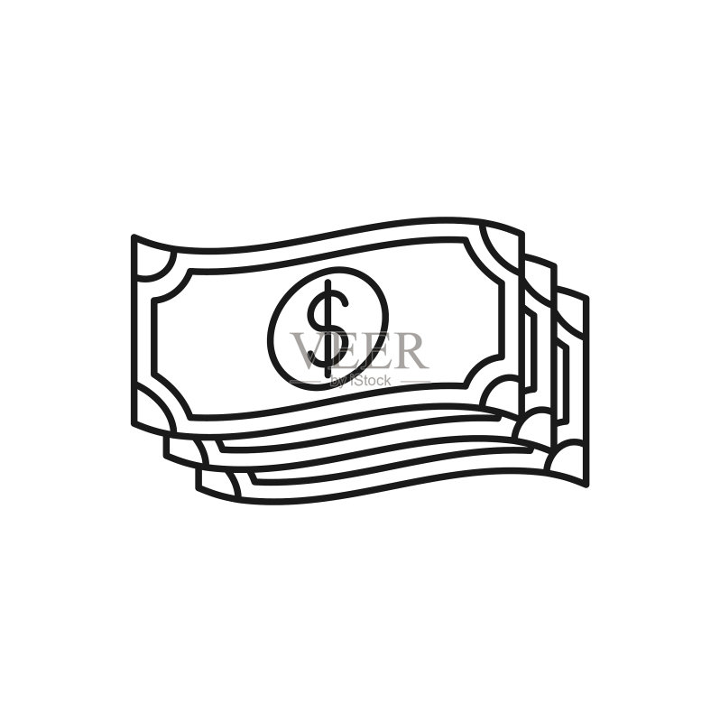 美元金钱图标设计概念图标素材