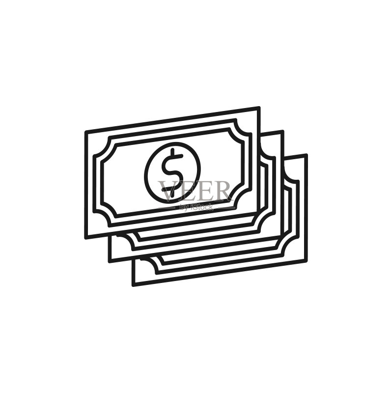 美元金钱图标设计概念图标素材