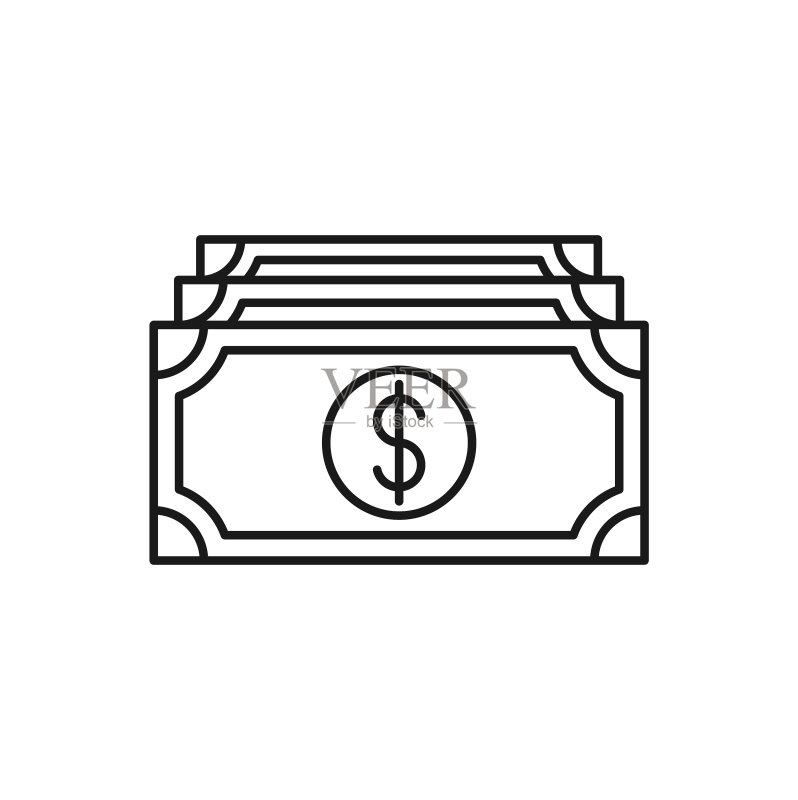 美元金钱图标设计概念图标素材