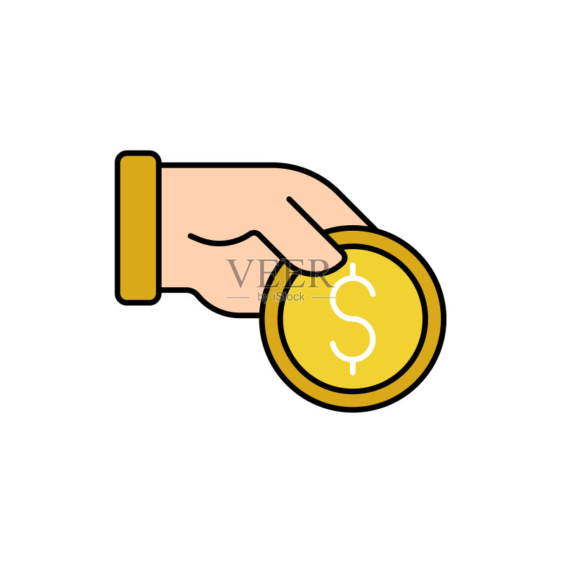 手持现金图标图标素材