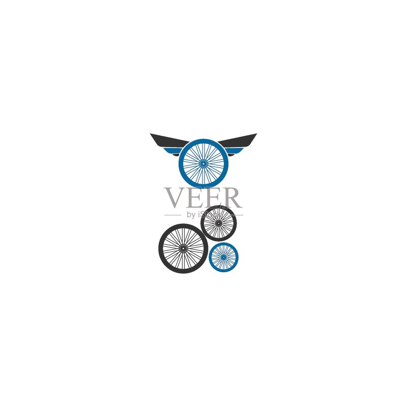 自行车图标logo设计矢量图，骑行概念模版图标素材