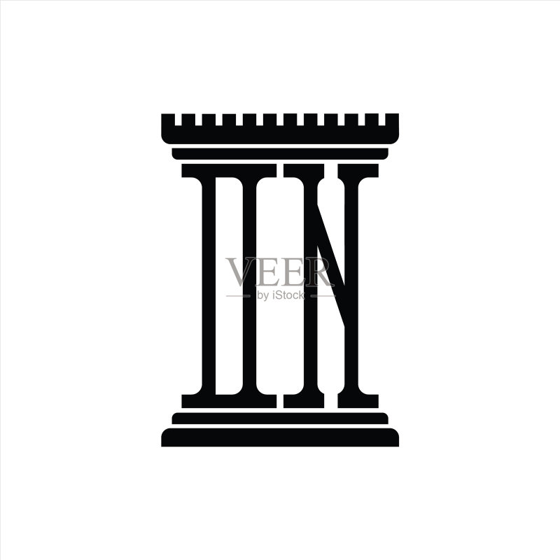 柱状DN字母标志单图设计模板图标素材
