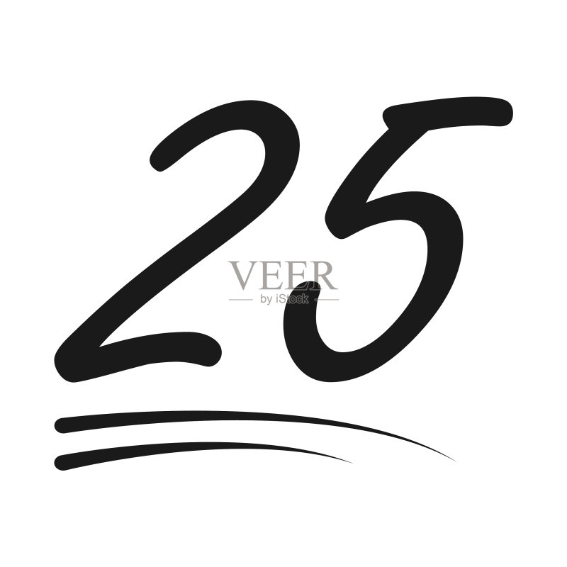 庆祝25周年数字祝贺图标素材