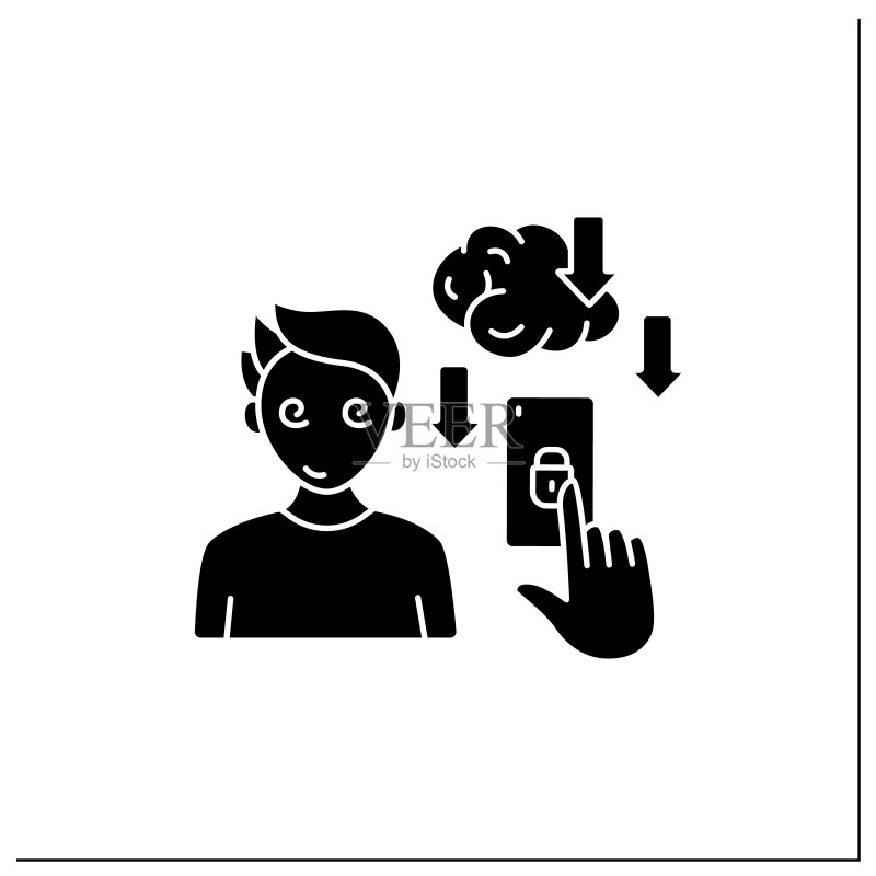 沉迷智能手机glyph图标图标素材