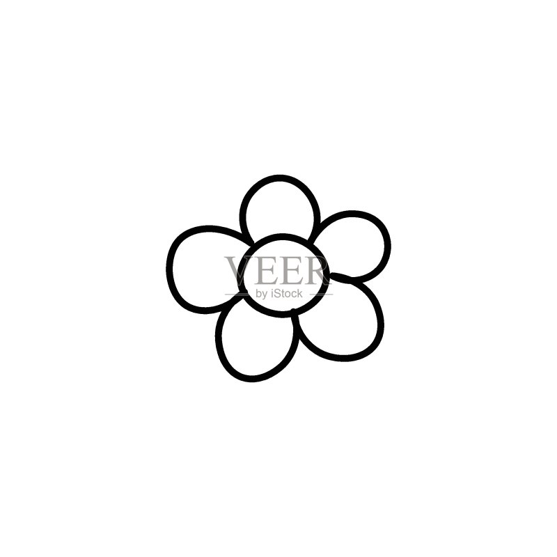 涂鸦花朵头部矢量图标图标素材