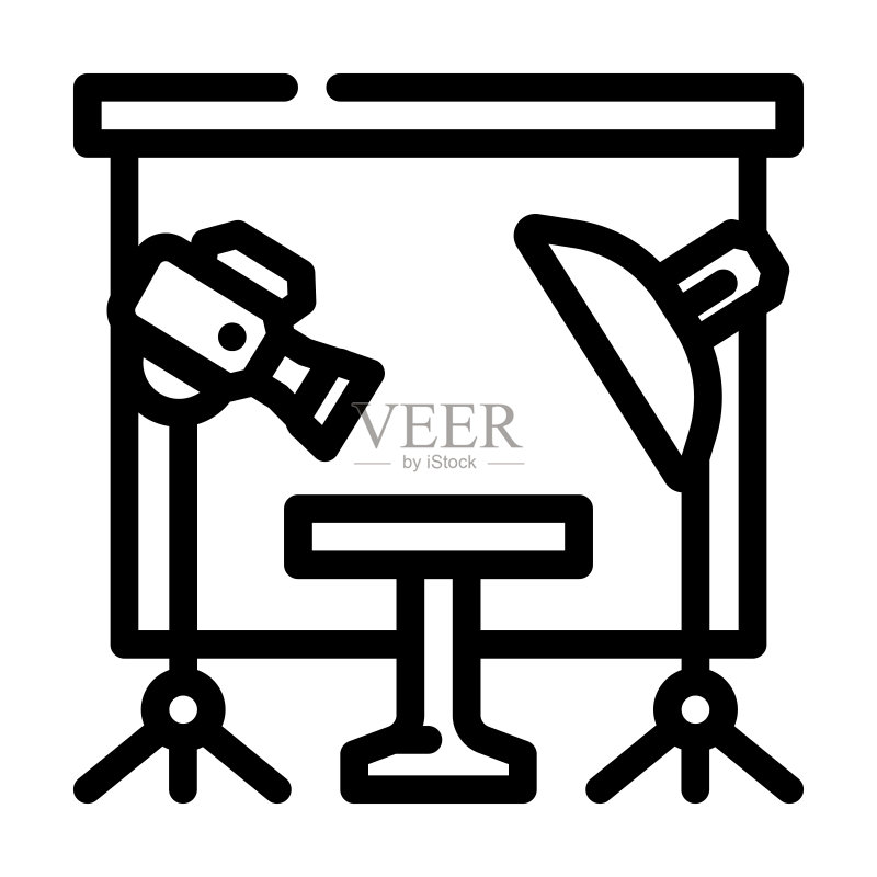 视频拍摄工作室线性图标矢量素材图标素材