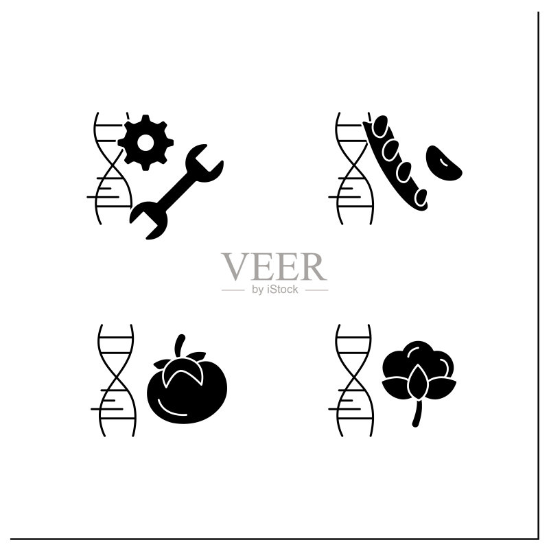 转基因生物标志符号合集图标素材