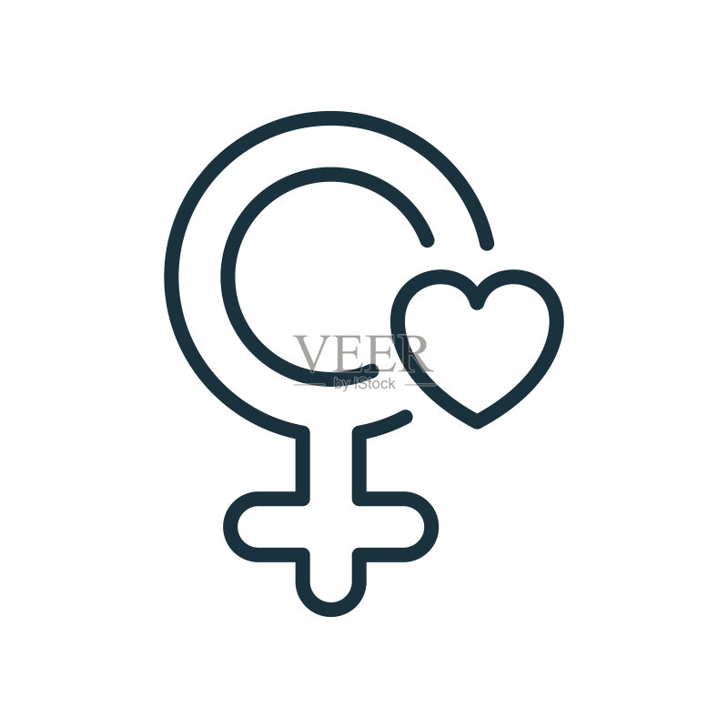 女性性别符号线条图标图标素材