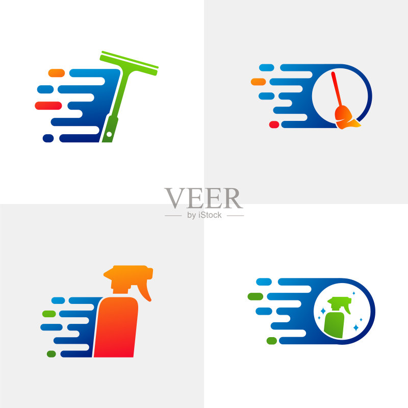 快速清洁Logo模板图标素材