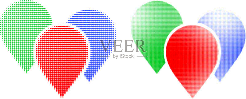 像素风格半色调地图指针组图标图标素材