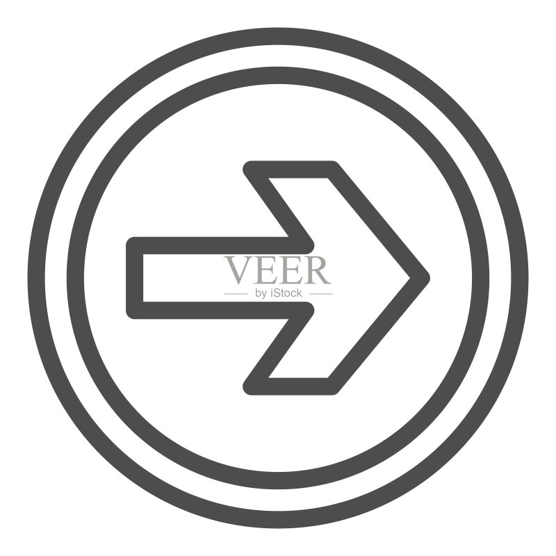 圆形箭头方向指示图标，方向概念矢量图形图标素材