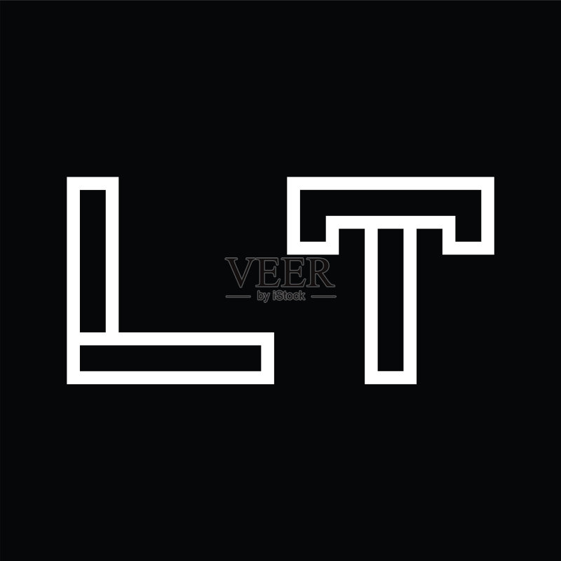 LT标志字母组合线条风格负空间图标素材
