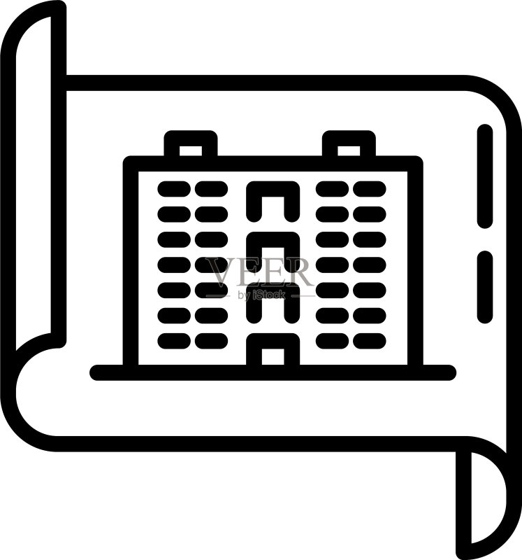 城市建筑师规划图标轮廓样式图标素材