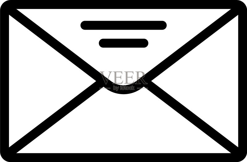 线框风格信件图标图标素材