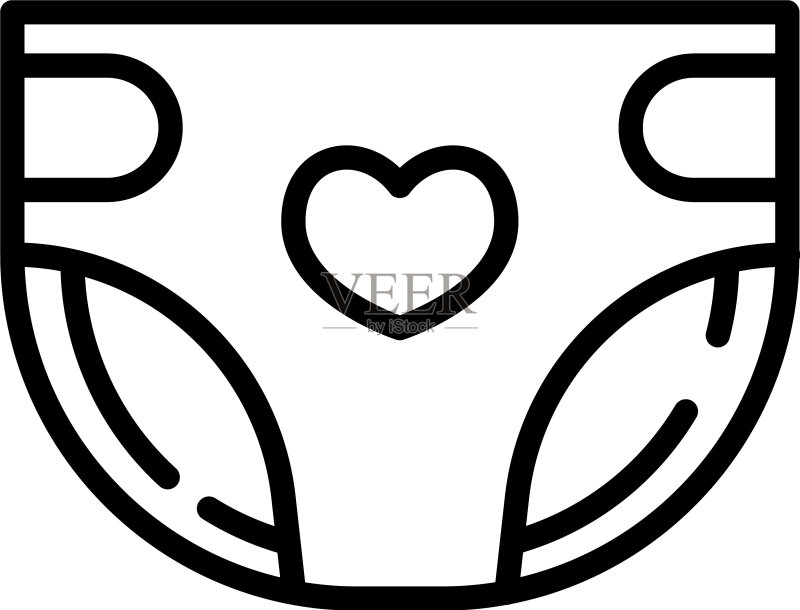 婴儿尿布图标轮廓样式图标素材