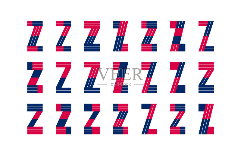 字母Z标志元素复古潮流设计图标素材