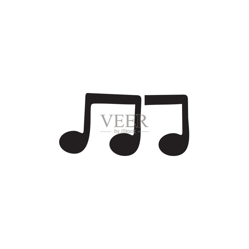 包含字母M的音符标志图标素材