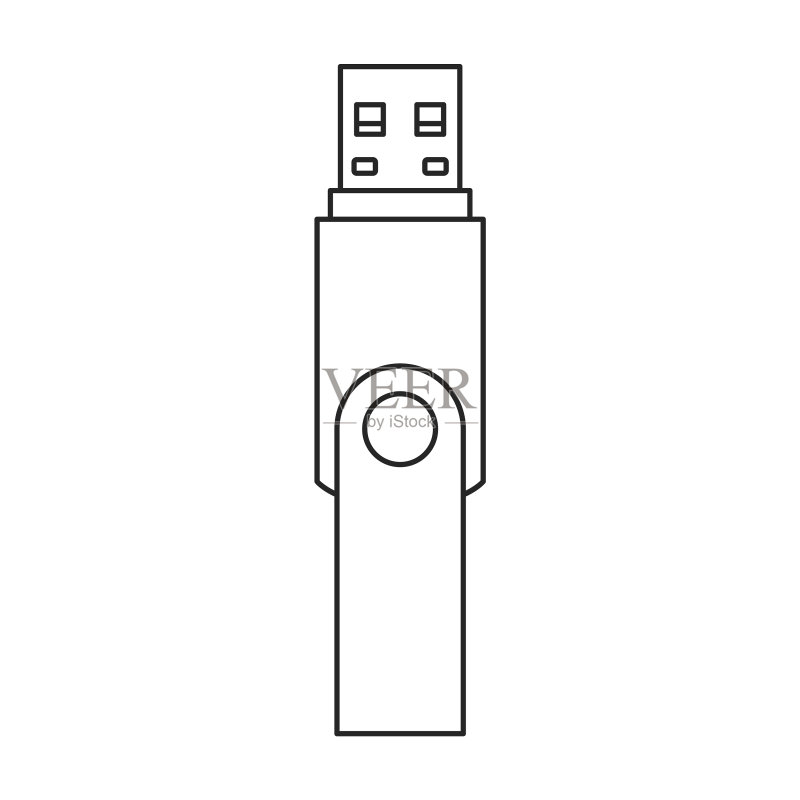 USB图标轮廓图标素材