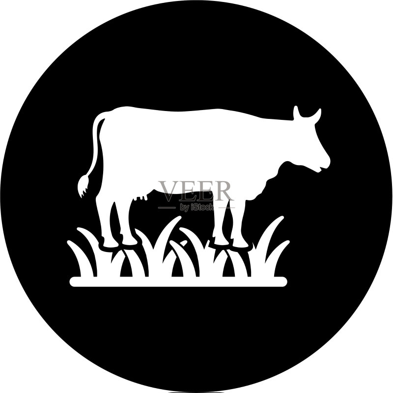 黑色图形奶牛牛场图标图标素材