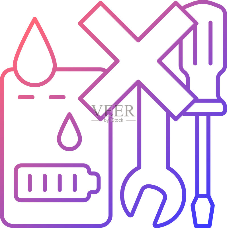 不宜暴露在液体中的梯度图标素材