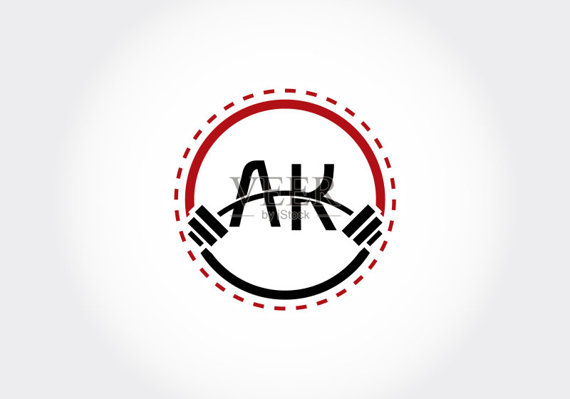杠铃AK字母图标素材